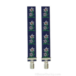 Suspenders with edelweiss - Blue - Switzerland - KIDS