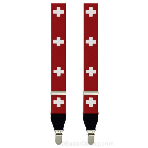 Tirantes cruzados suizos - Rojo