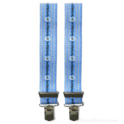 Swiss peasant suspenders - Blue with edelweiss