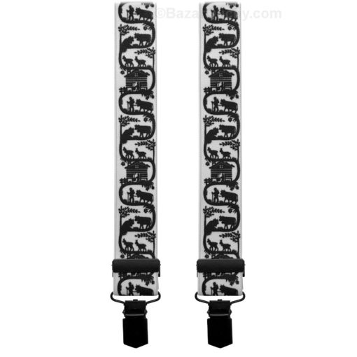 White and black poya decoupage braces