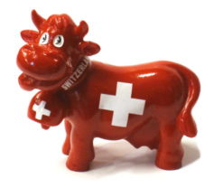 Statue vache croix suisse