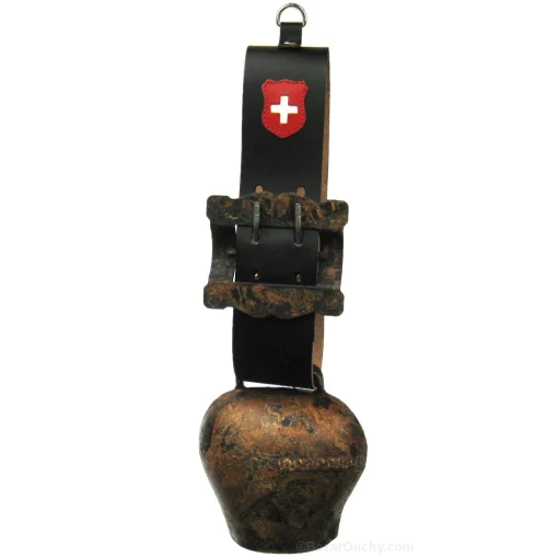 Cloche de vache suisse - Antique - vieille - Ecusson