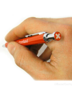Stylo croix suisse en métal rouge