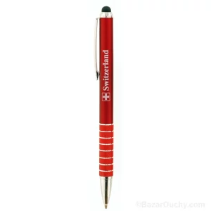 Stylo rouge métal switzerland tactile