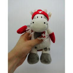 Plush Swiss Cow Hat Scarf Gloves