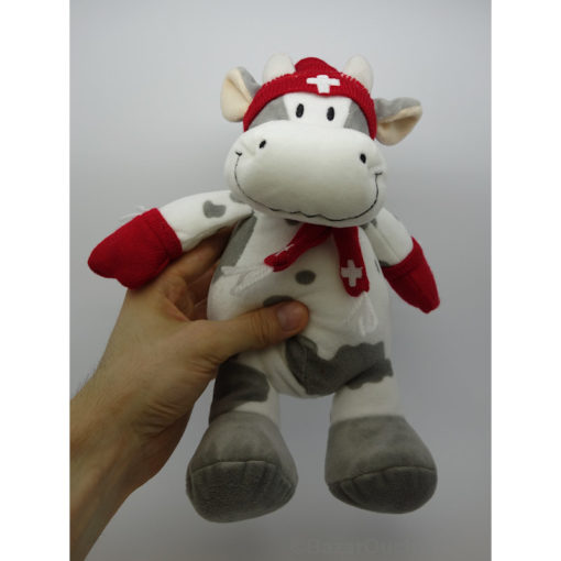 Plush Swiss Cow Hat Scarf Gloves