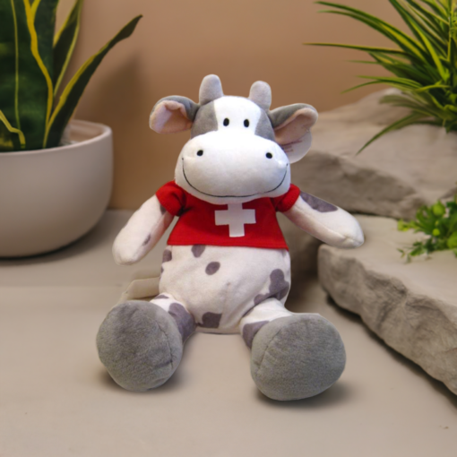 Peluche Vache velours suisse