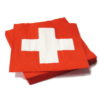 serviette papier avec croix suisse
