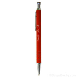 Bolígrafo con cruz suiza en metal rojo