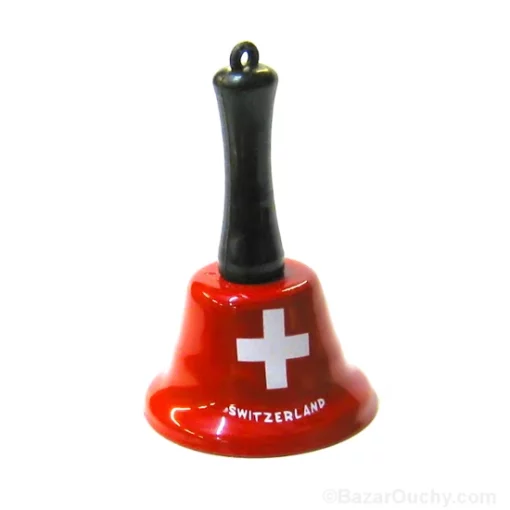Campana de Mesa Roja con Cruz Suiza - Pequeña