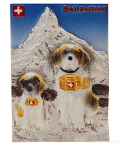 Magnet Aimant - Chien St-bernard hiver_