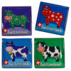 Set di 4 calamite per mucche svizzere - Quadrate