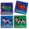 Set of 4 Swiss cow magnets - Square