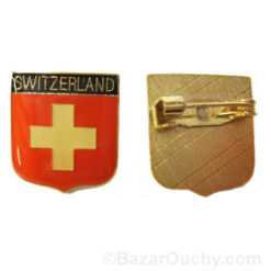 Broche croix suisse drapeau