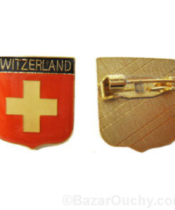 Broche croix suisse drapeau