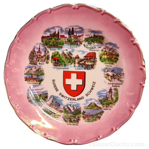 Decoración de plato de recuerdo suizo