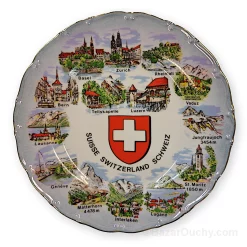 Assiette souvenir suisse décoration