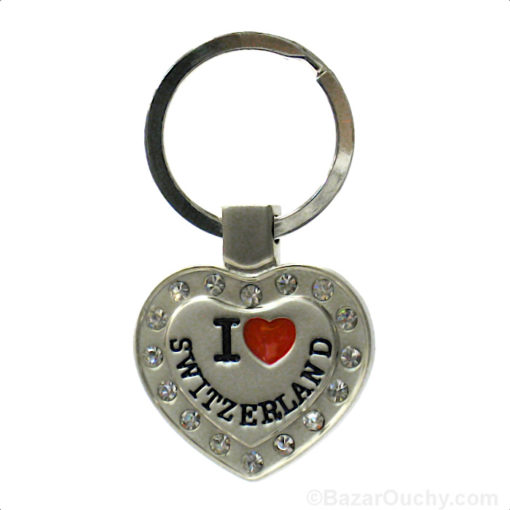 Heart key ring - I love Switzerland_