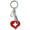 Porte clé coeur croix suisse_