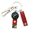 Whistle key ring and Swiss label