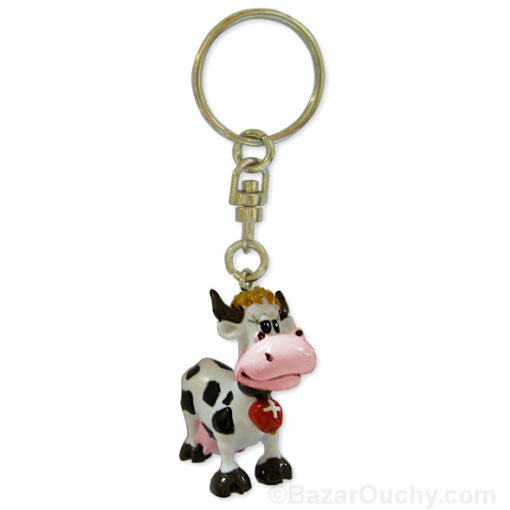 Swiss cow keychain