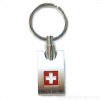 Porte clé rectangle croix suisse_