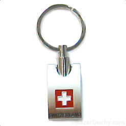 Swiss cross rectangle keyring_