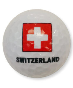 Balle golf blanche croix suisse