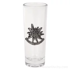 Verre a liqueur avec edelweiss en metal