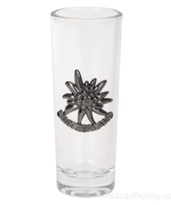 Verre a liqueur avec edelweiss en metal