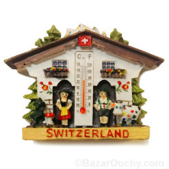 Weißer Schweizer Chalet-Magnet