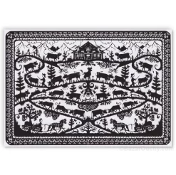 Carte postale decoupage poya noir et blanc