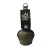 Cloche de vache suisse - Vieille - Antique - Courroie Edelweiss