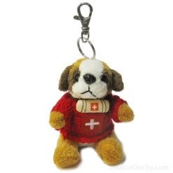 Peluche chien Saint Bernard avec porte clé