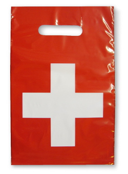 bolso de plástico cruzado suizo 30x19 detalle