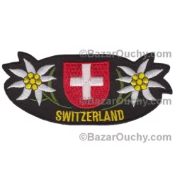 Ecusson à coudre Suisse 2 edelweiss