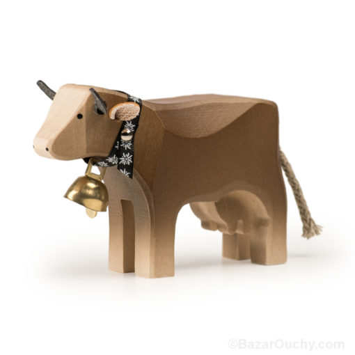 Vache en bois suisse jouet