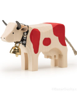 Vache en bois suisse jouet