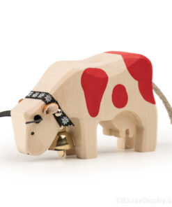 Vache en bois suisse jouet