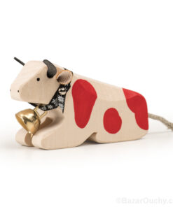 Vache en bois suisse jouet