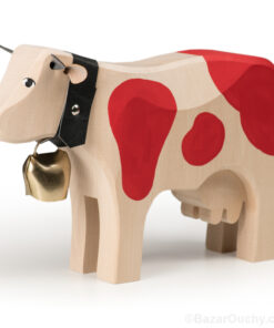 Grande vache en bois suisse jouet