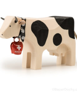 Vache en bois suisse jouet