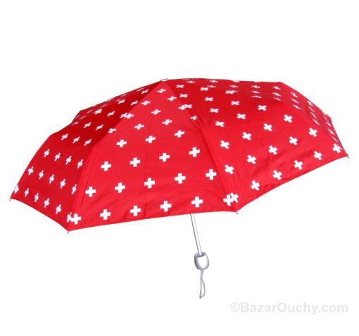 Parapluie avec croix suisse
