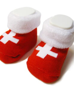 Chaussette bébé croix suisse