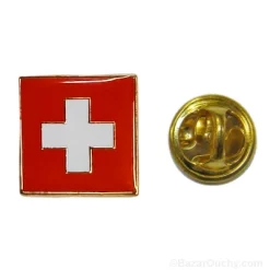 Pins croix suisse carre - Drapeau