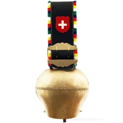Cloche de vache suisse - Dorée - Franges