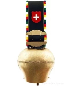 Cloche de vache suisse - Dorée - Franges