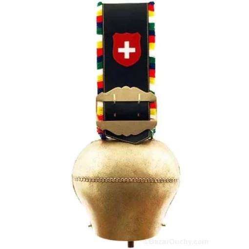 Cloche de vache suisse - Dorée - Franges