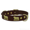 Metal cow leather dog collar