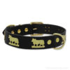 Metal cow leather dog collar